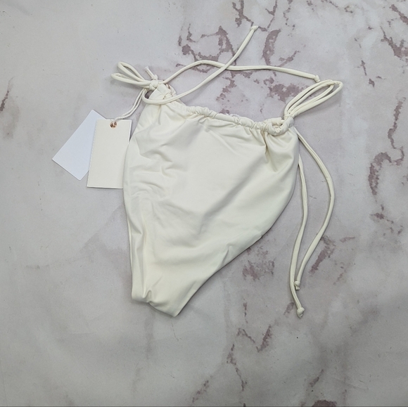 Good American Swim Bottom Women Ivory White Tiny Ties Bikini Swimsuit - Picture 6 of 12